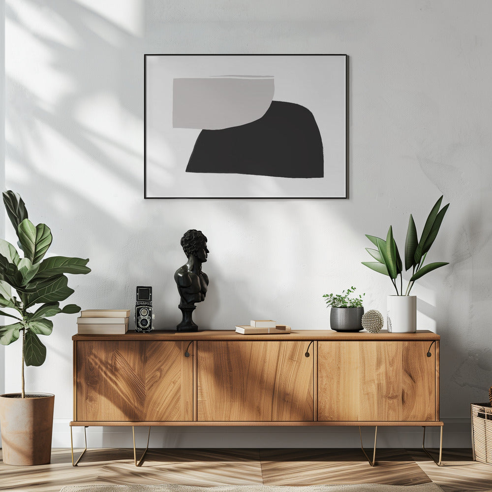 Monochrome Organic Shapes | Poster