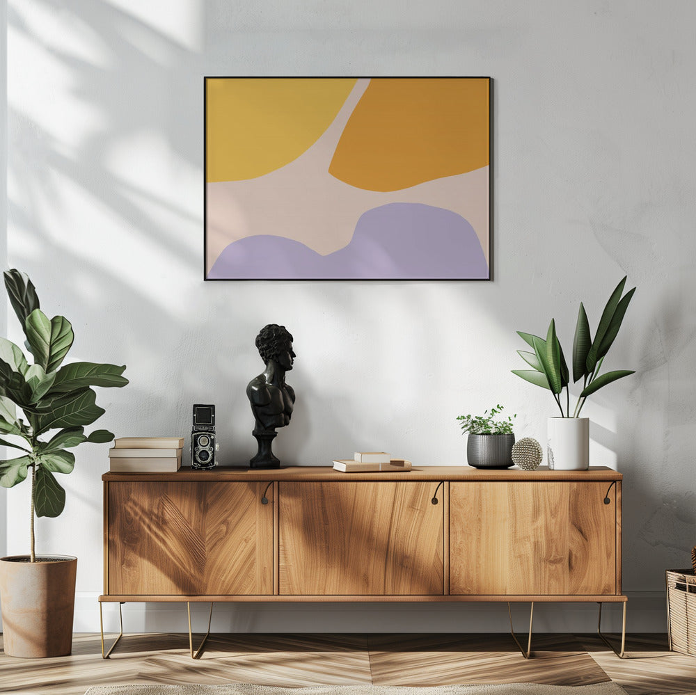 Soft Pastel Shapes in Yellow Orange and Purple | Poster