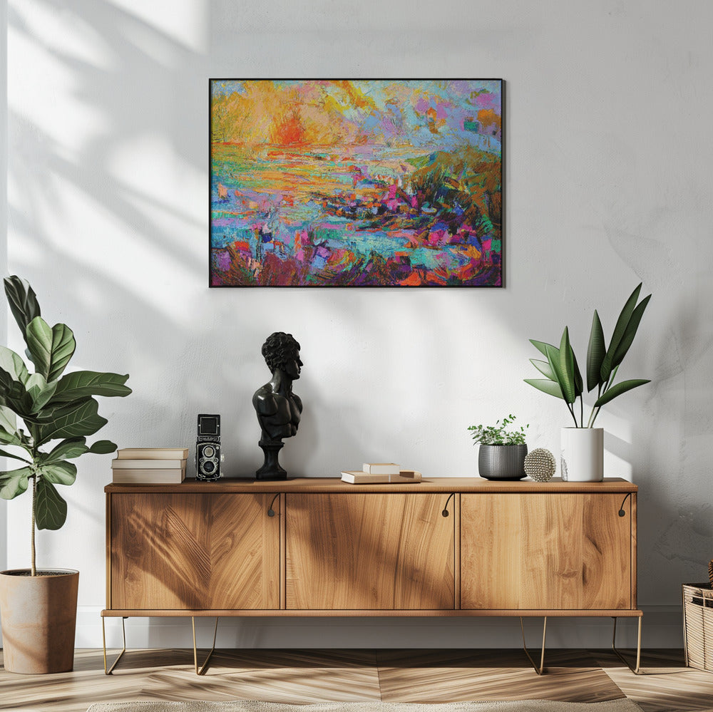 Sunset Over A Vivid Landscape | Poster