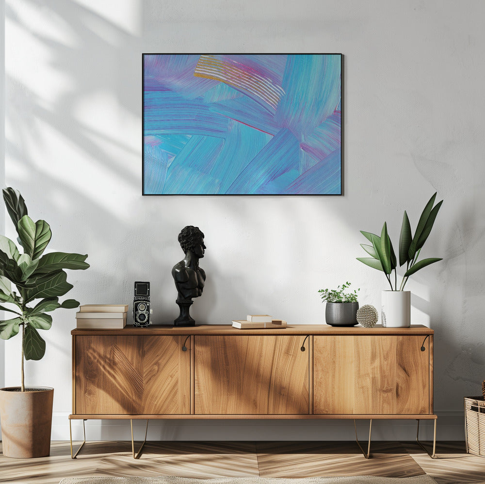 Vibrant Blue Brushstrokes | Poster