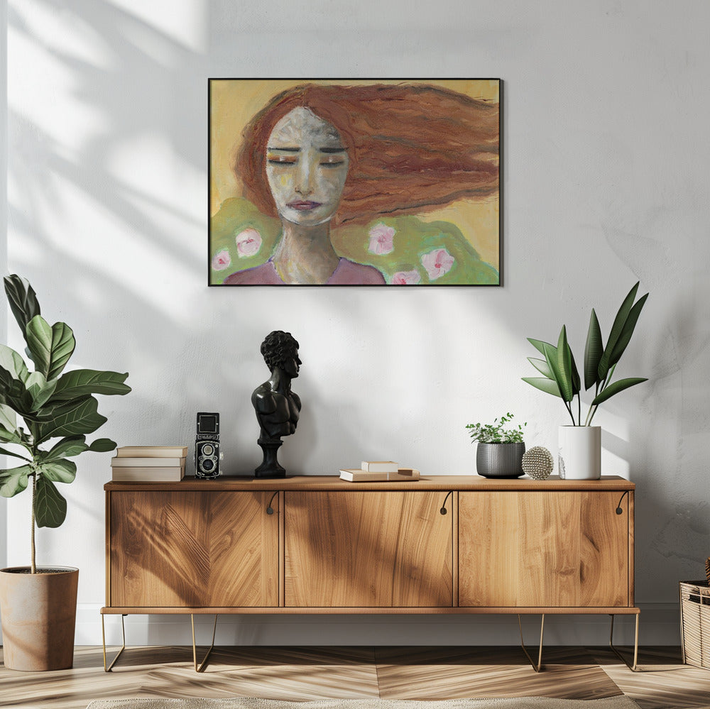 Lady dreaming in the wind. | Poster