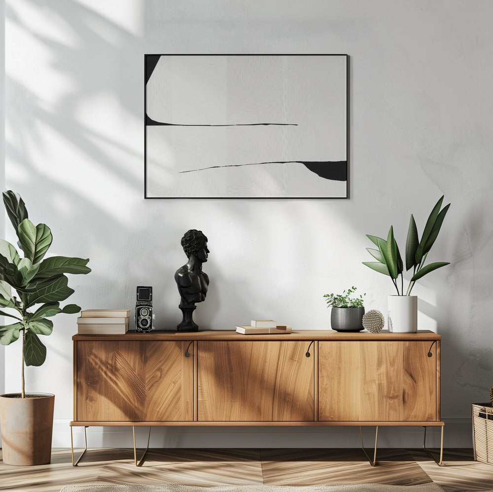 Black Stroke and White Woven Art 3 | Poster
