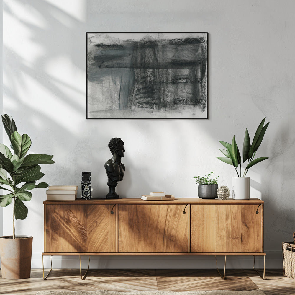 Abstract Charcoal Monochrome 1 | Poster