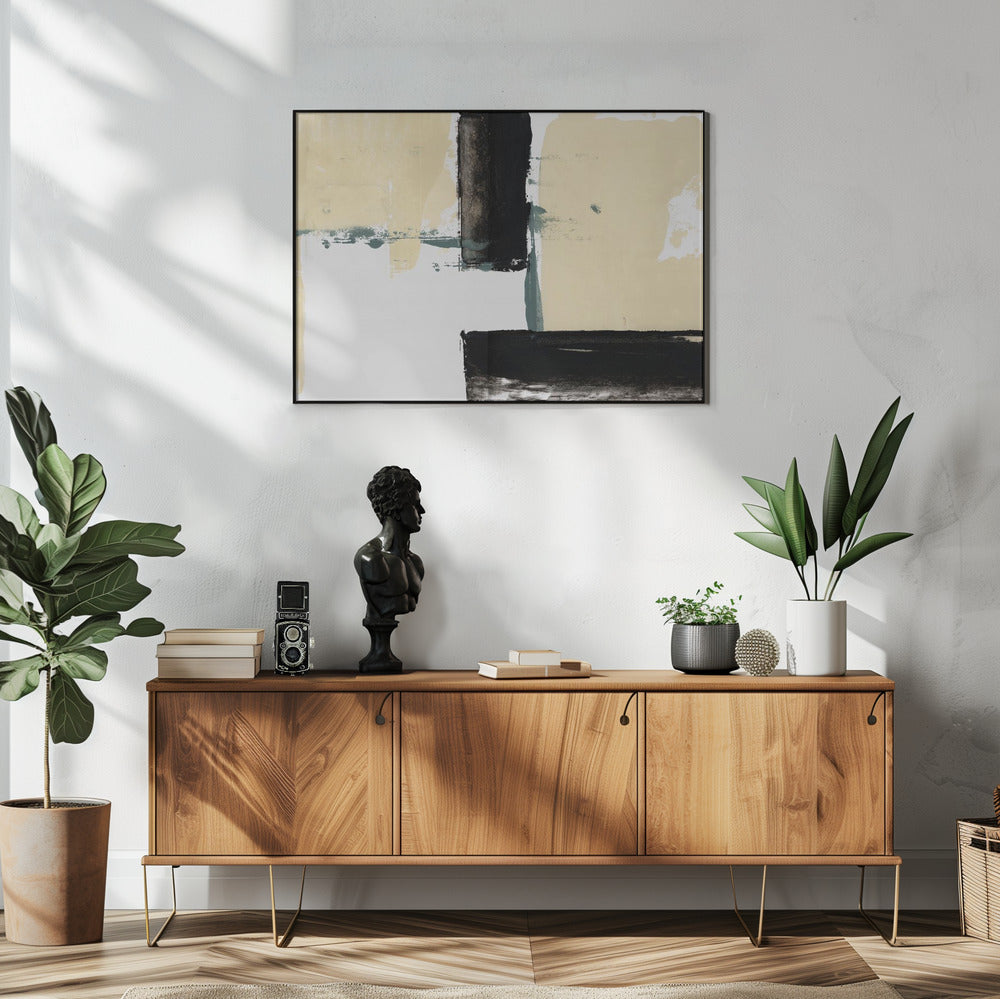 Neutral & Black Art Print No 1 | Poster
