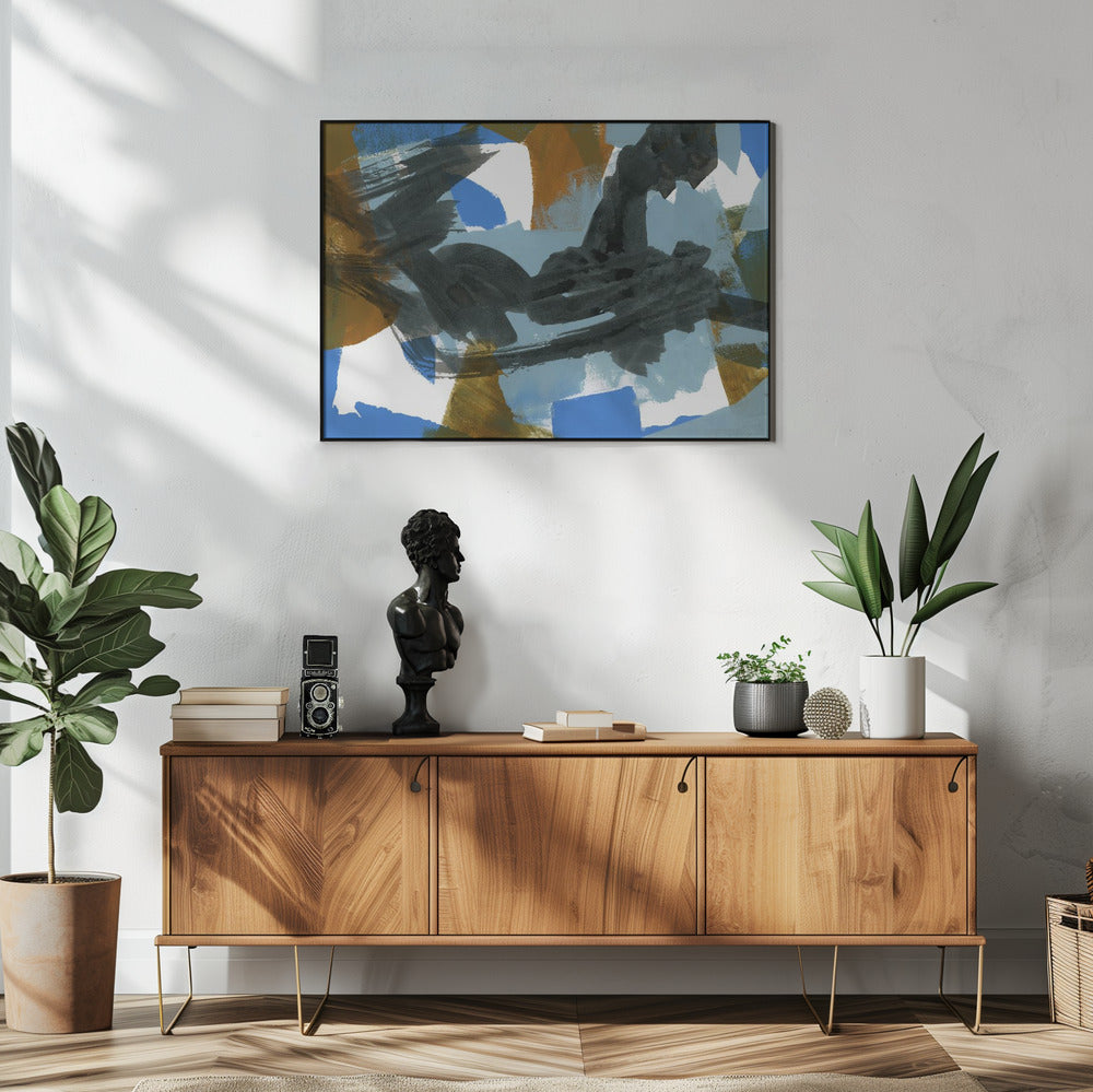 Abstract Blue Dance No 1 | Poster