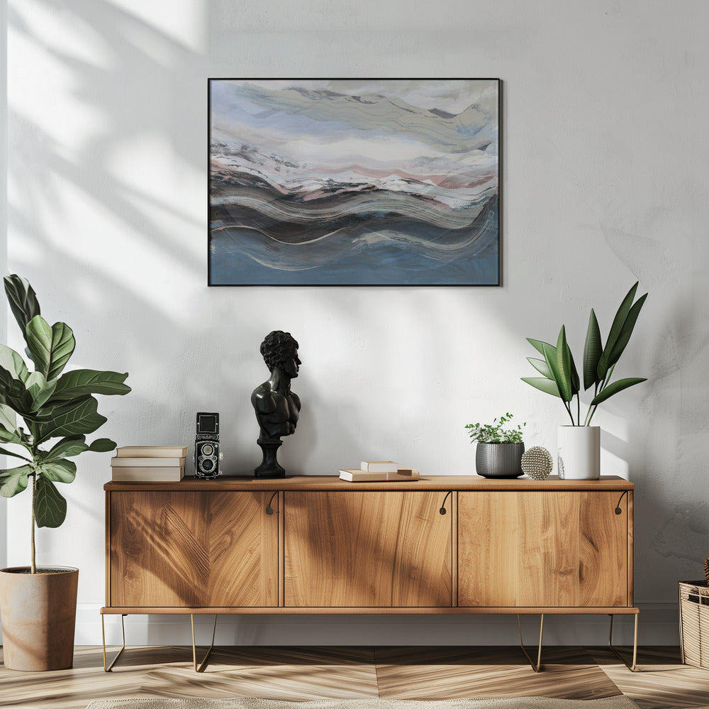 Abstract Landscape Waves Blue | Poster