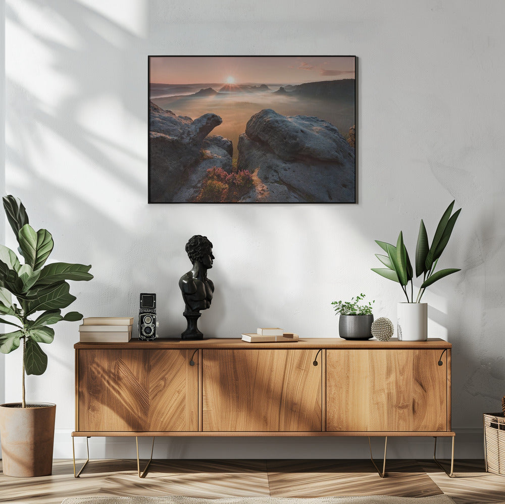 Sunrise on the rocks | Poster