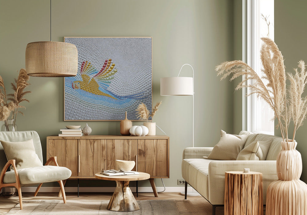 Rainbow Parrot Flight | Canvas