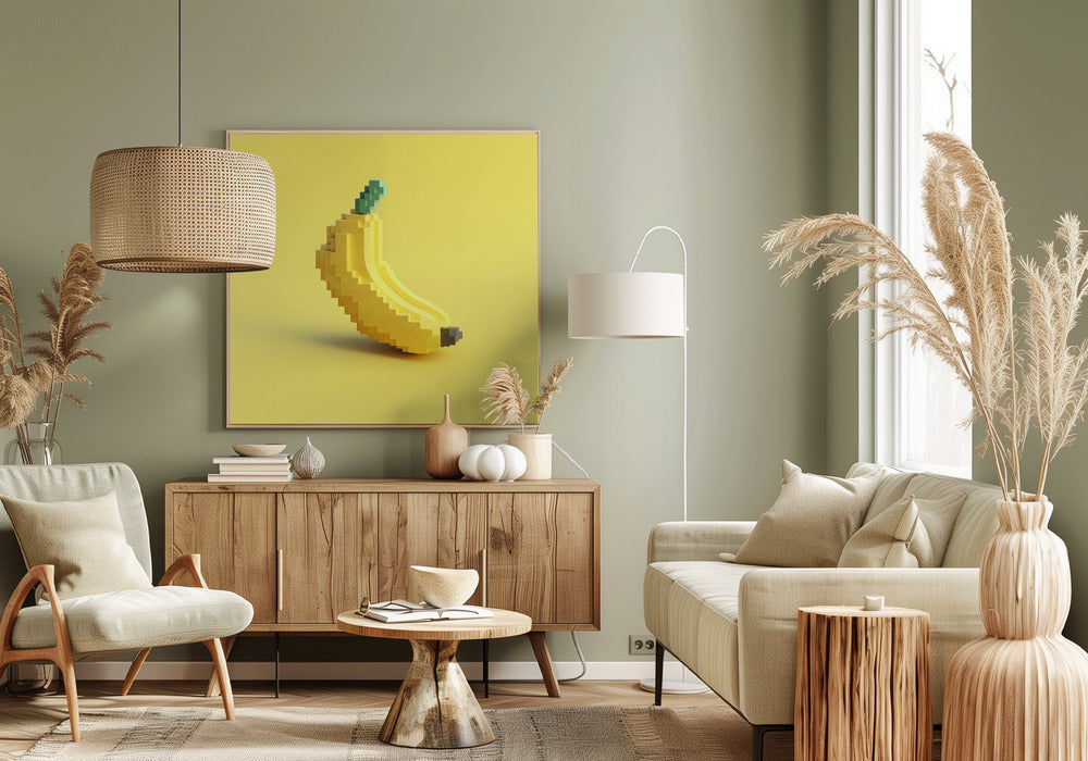 Pixel Fruit Stylized Banana | Canvas