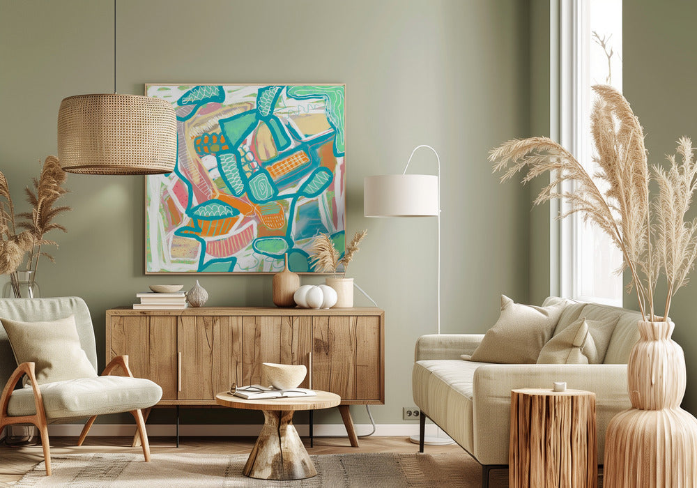 Blue and orange pattern | Canvas