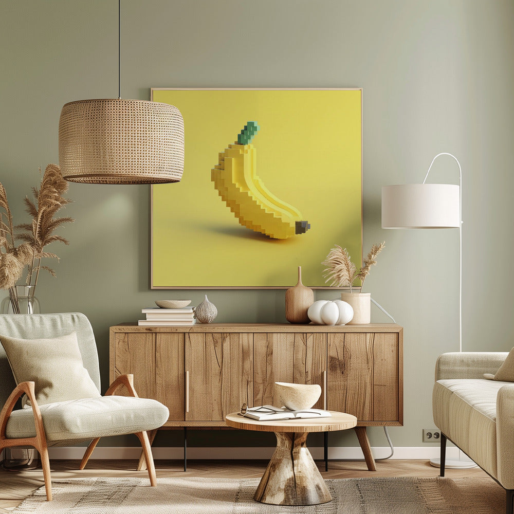 Pixel Fruit Stylized Banana | Canvas