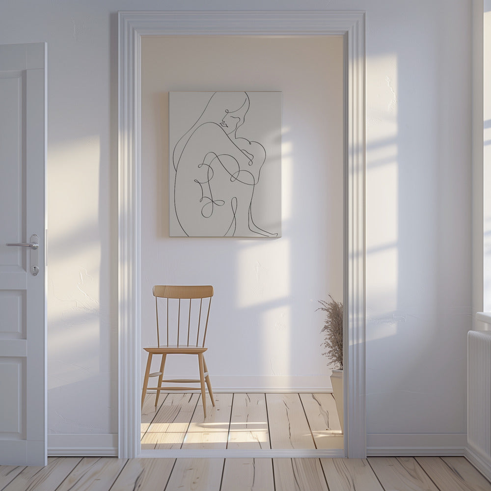 Woman Lines Black | Canvas