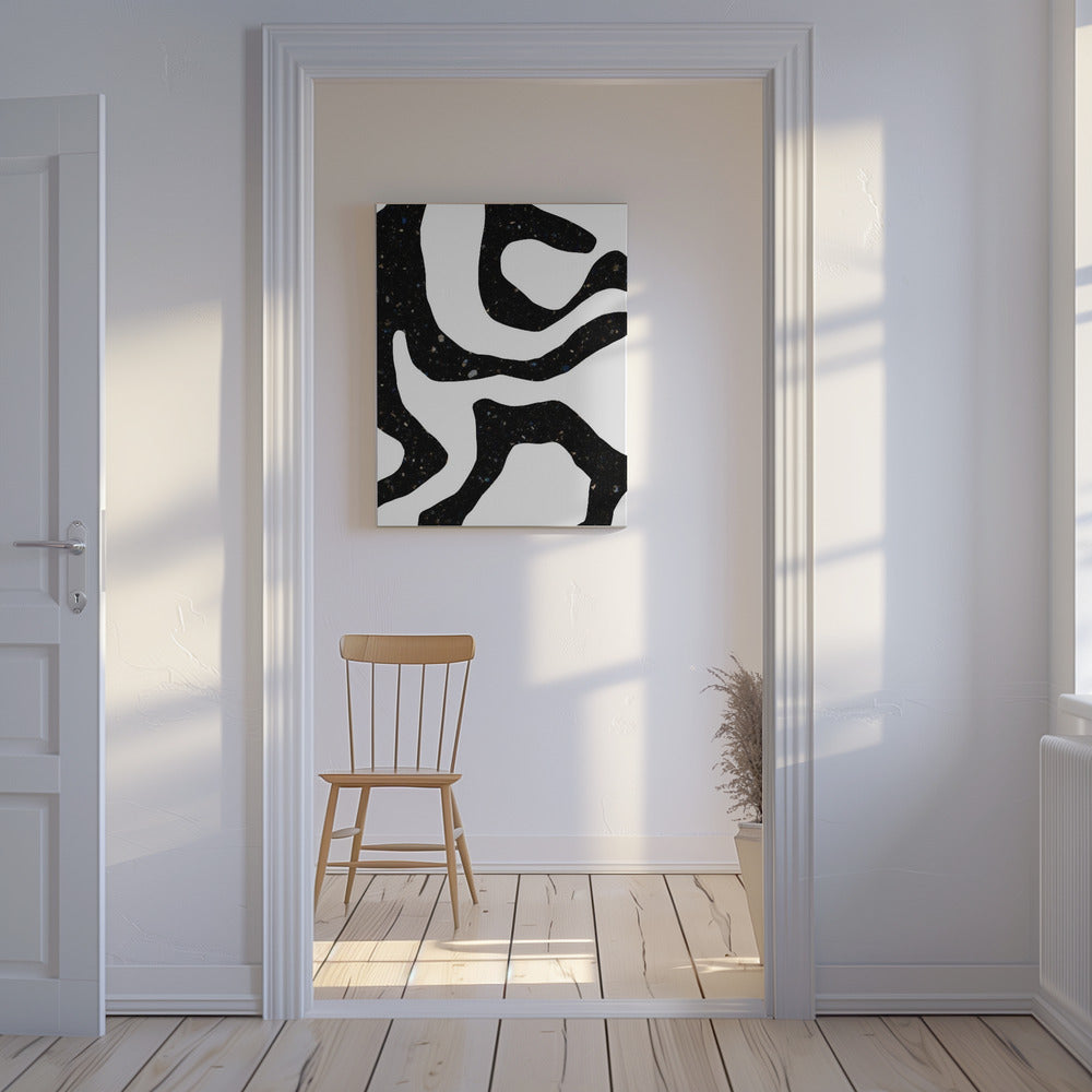 Organic Black Forms with Speckled Patterns | Canvas