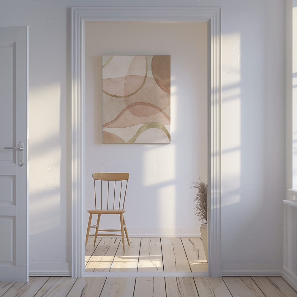 Blush and Brown Abstract | Canvas