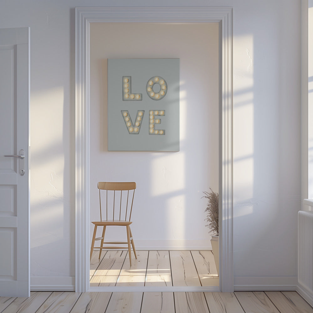 LOVE Light Letters Green | Canvas
