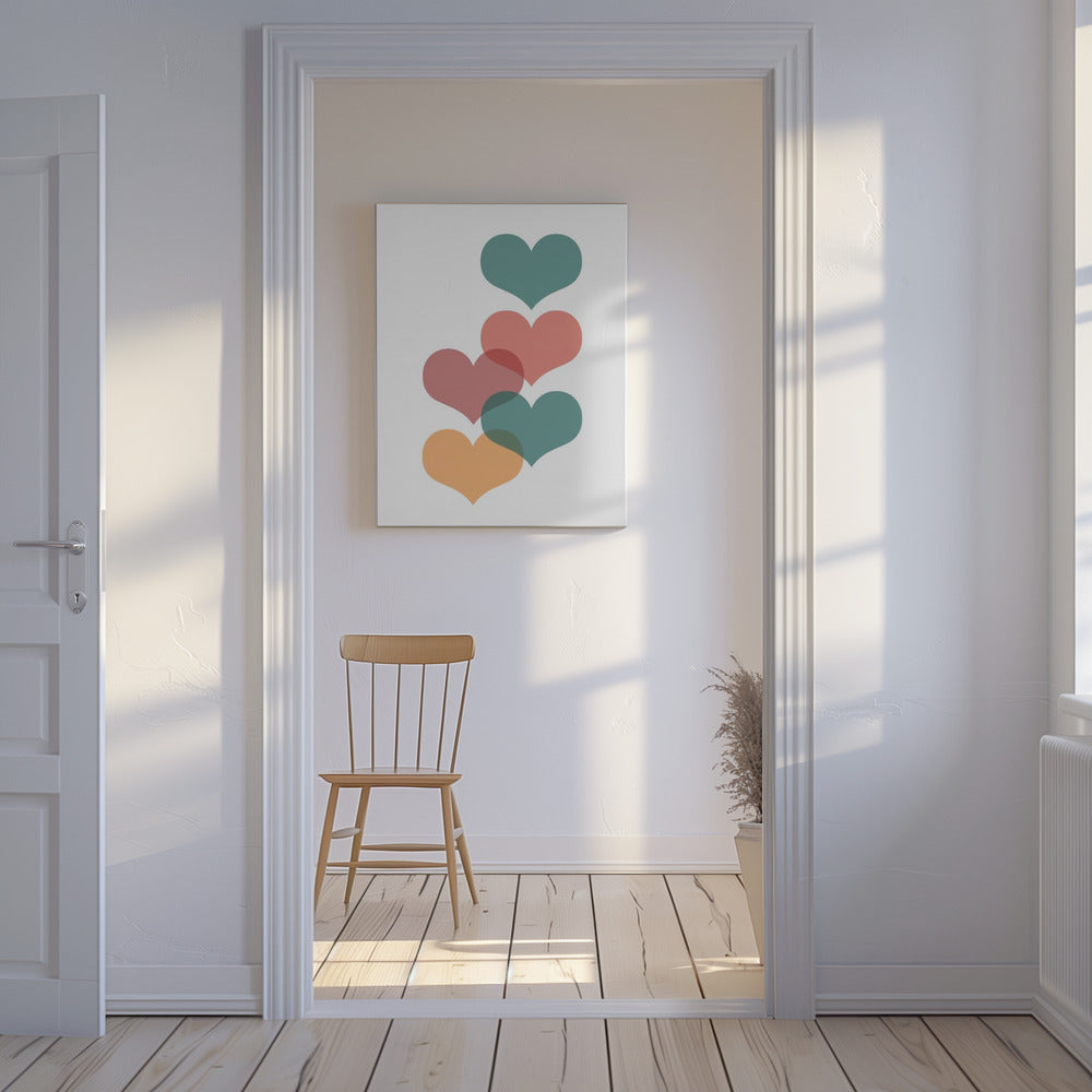 Mid century hearts | Canvas
