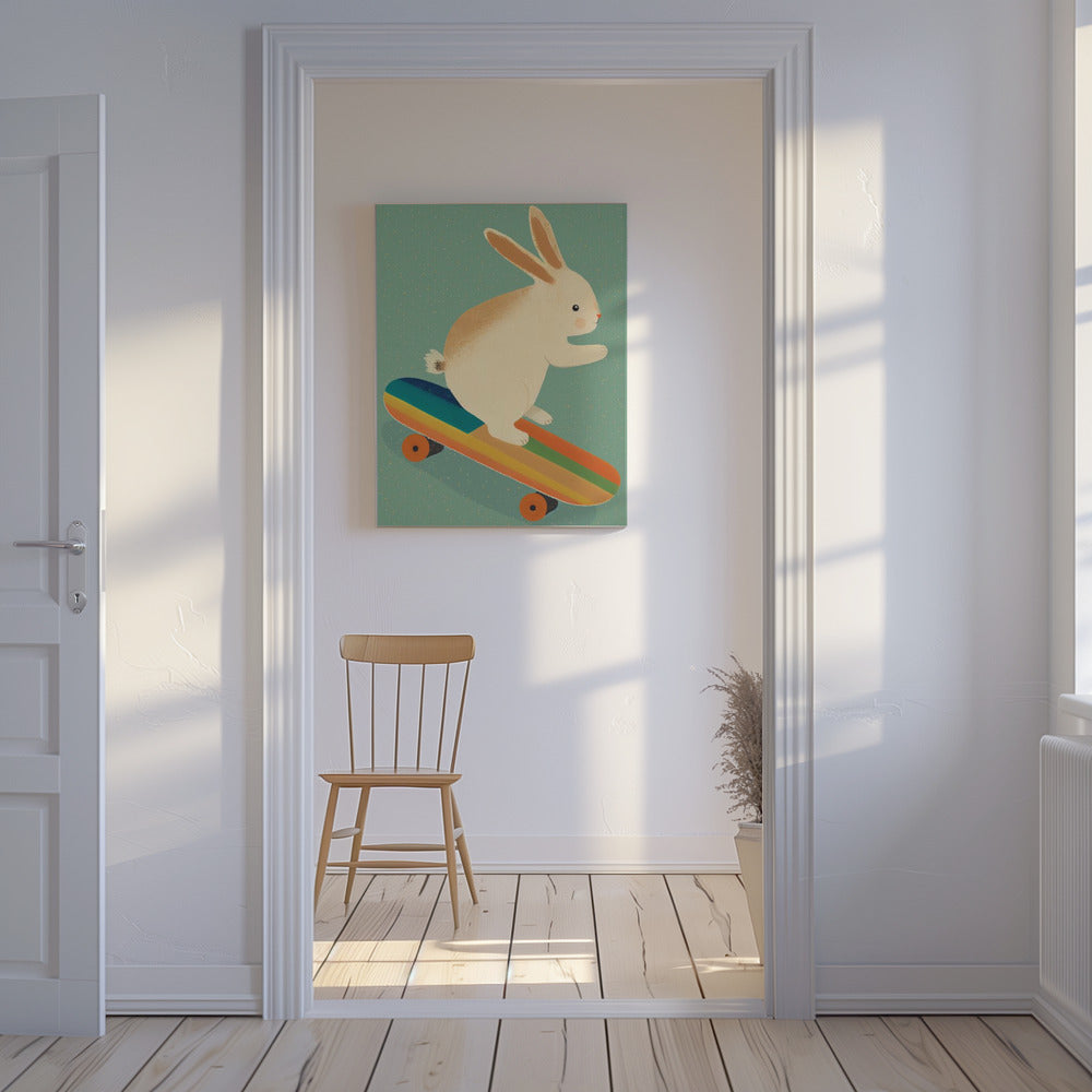 Skateboarding Bunny | Canvas