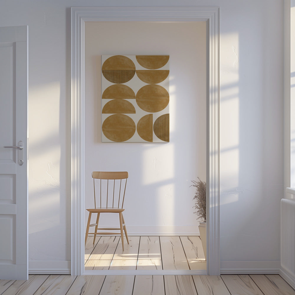 Golden Geometric Rhythm | Canvas