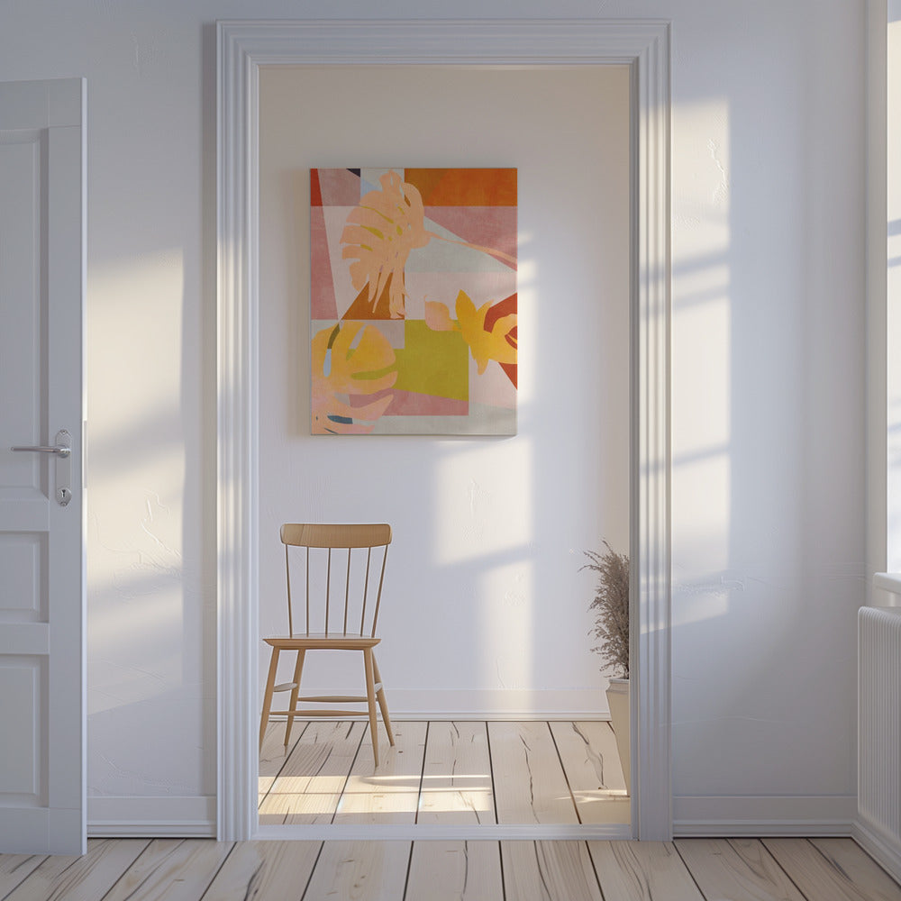 Organic Bauhaus Geometry Leaves | Canvas