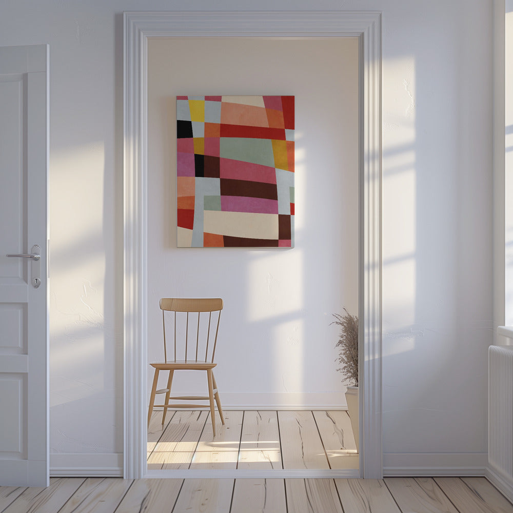 Warm Colors Bauhaus Geometry4 | Canvas
