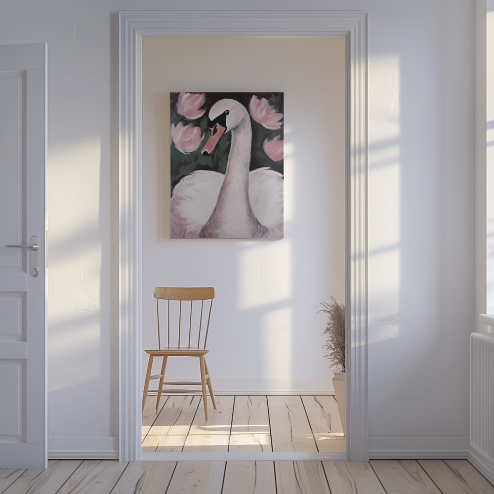 Swan In The Pond | Canvas