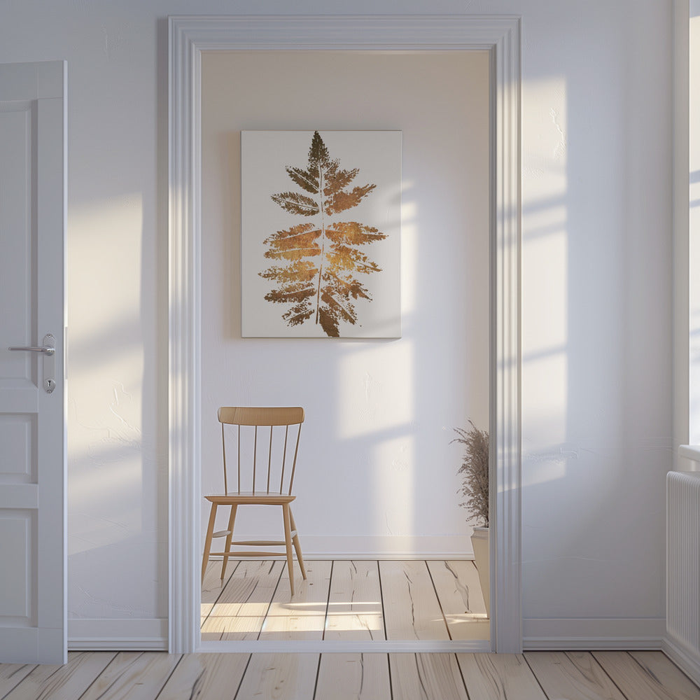 Oak Leaf Print Gold | Canvas