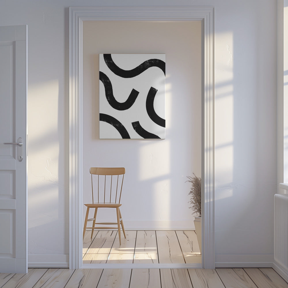 Curved Monochrome Paths | Canvas