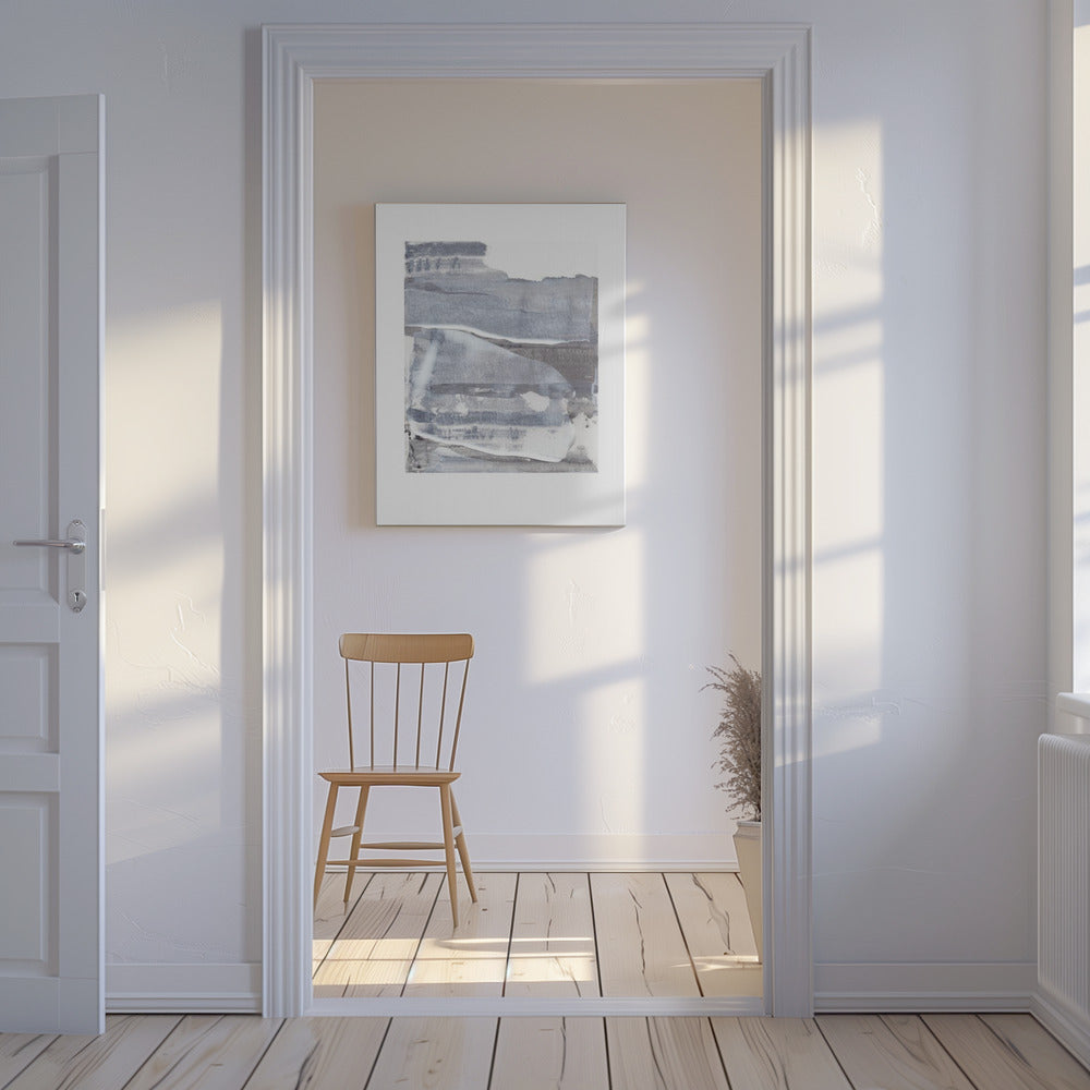 Gray and White Brushstrokes | Canvas