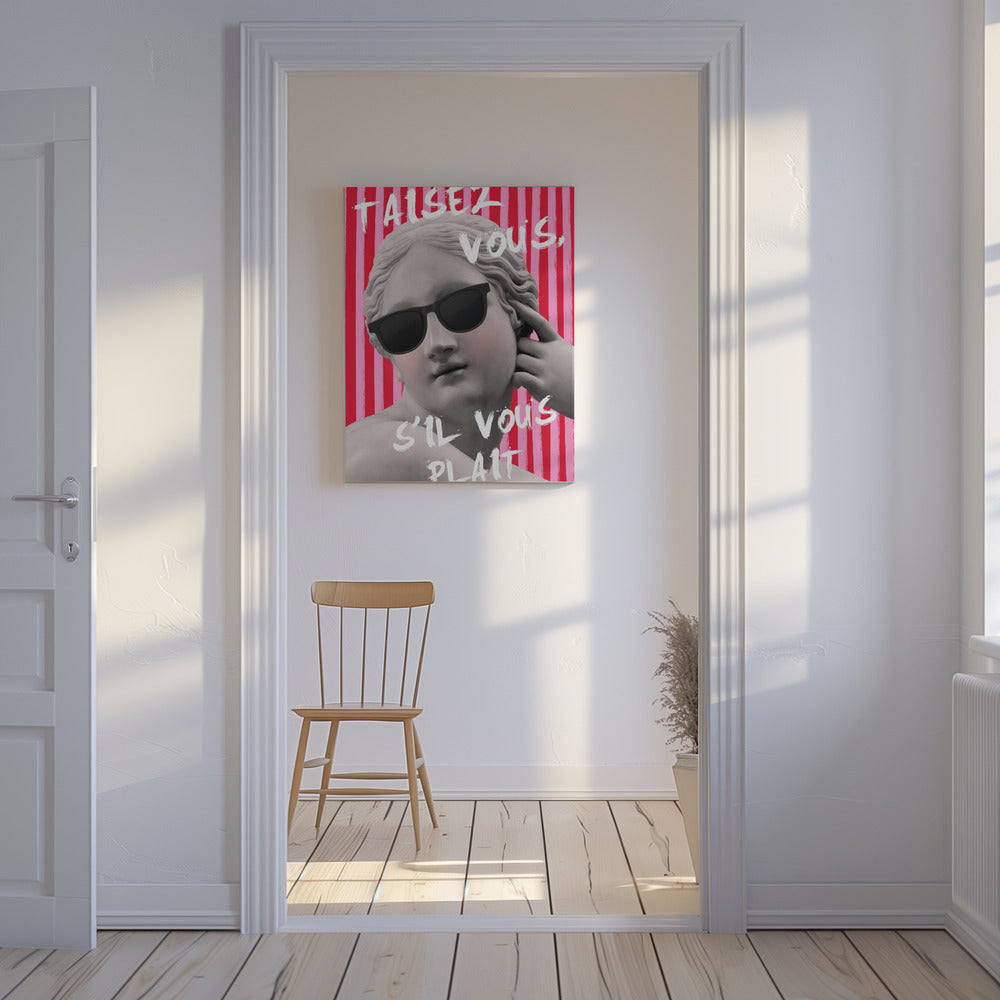 Pink and Red Striped Venus | Canvas