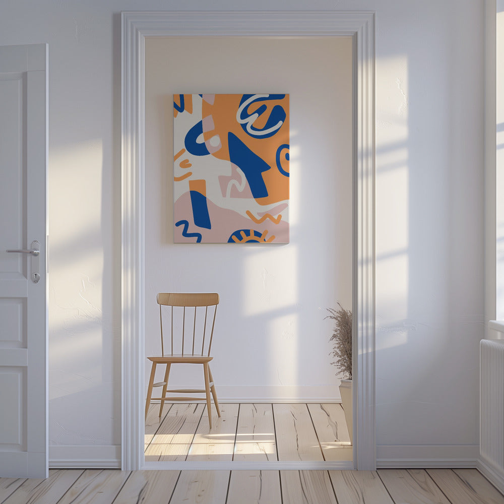 Abstract Shapes In Blue and Orange | Canvas