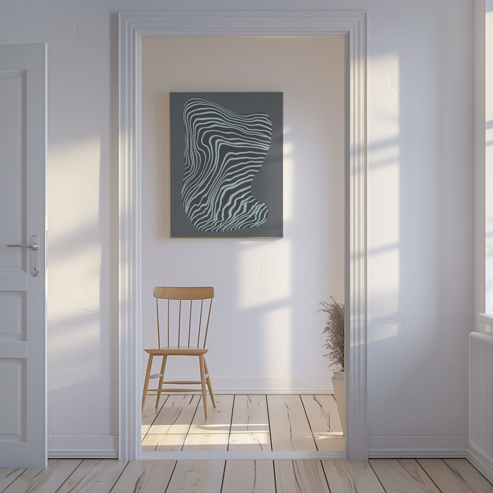 Line art confined in space-grey | Canvas
