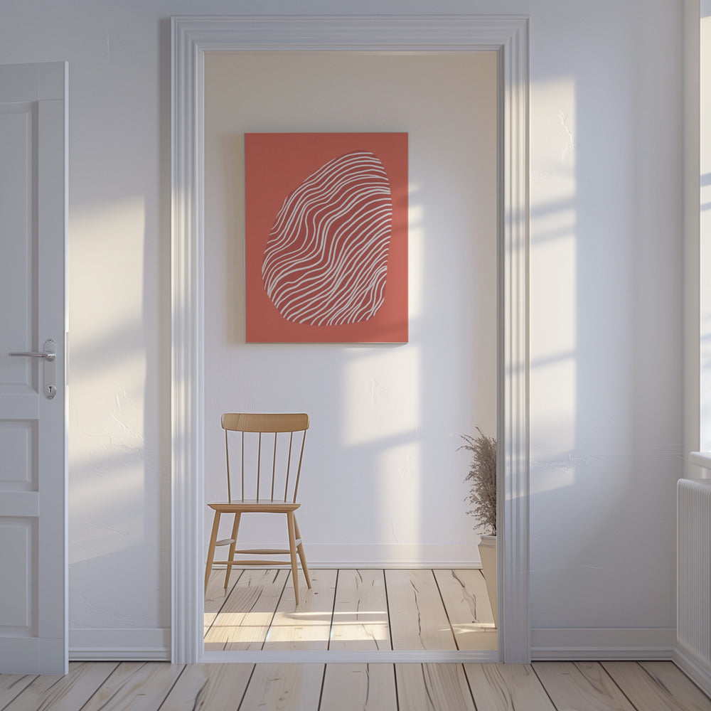 Line art confined in space-red | Canvas