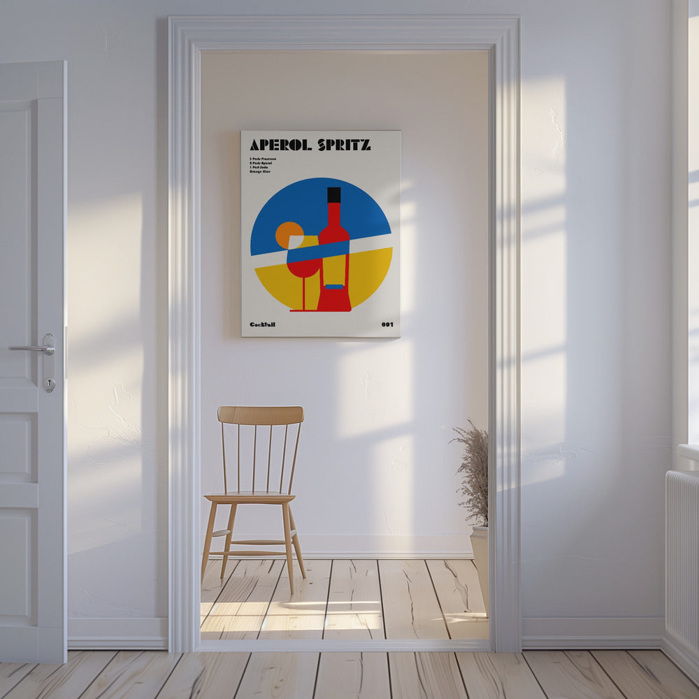 Aperol Spritz Cocktail Bauhaus Art Print | Canvas