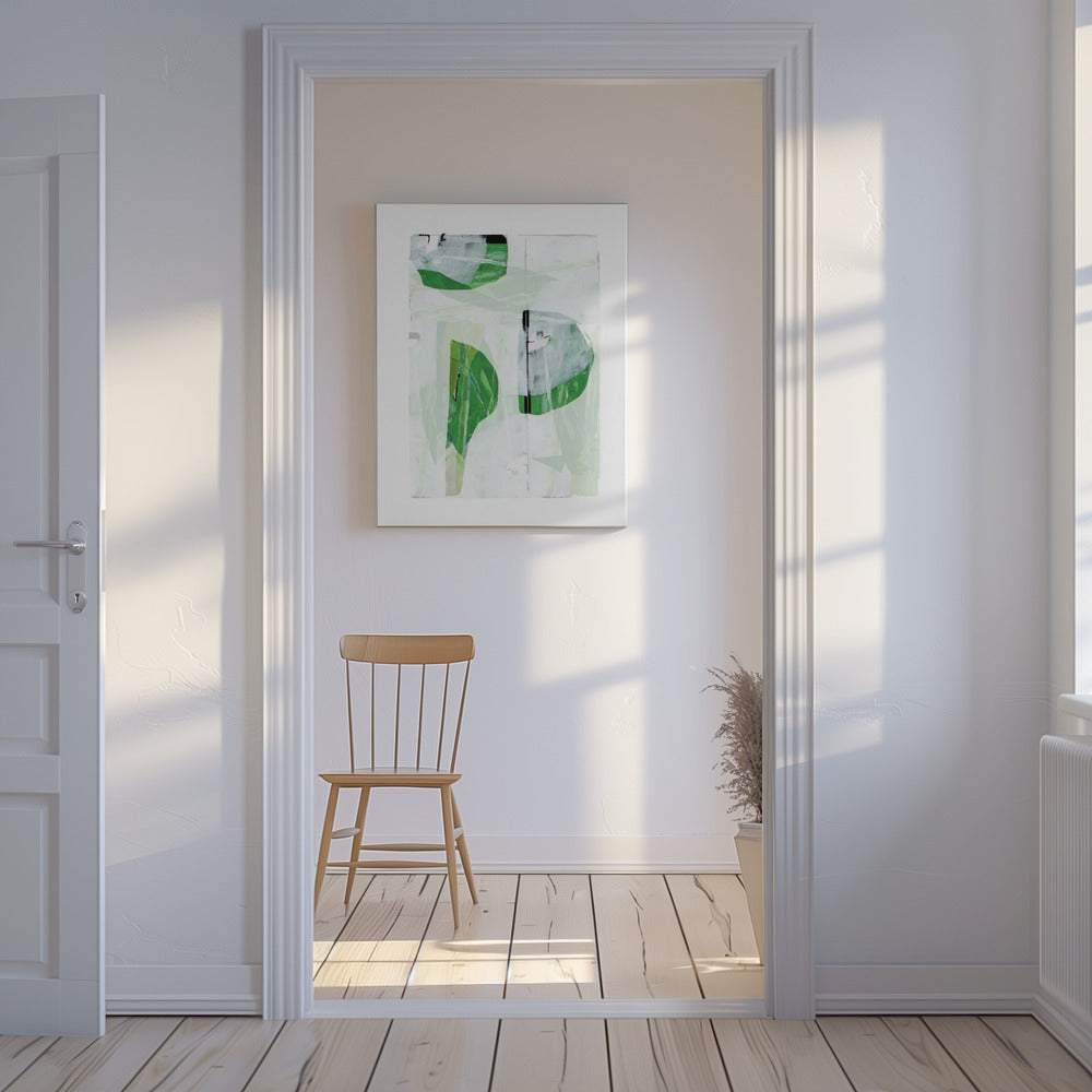 Lime Green Black Abstract No2 | Canvas