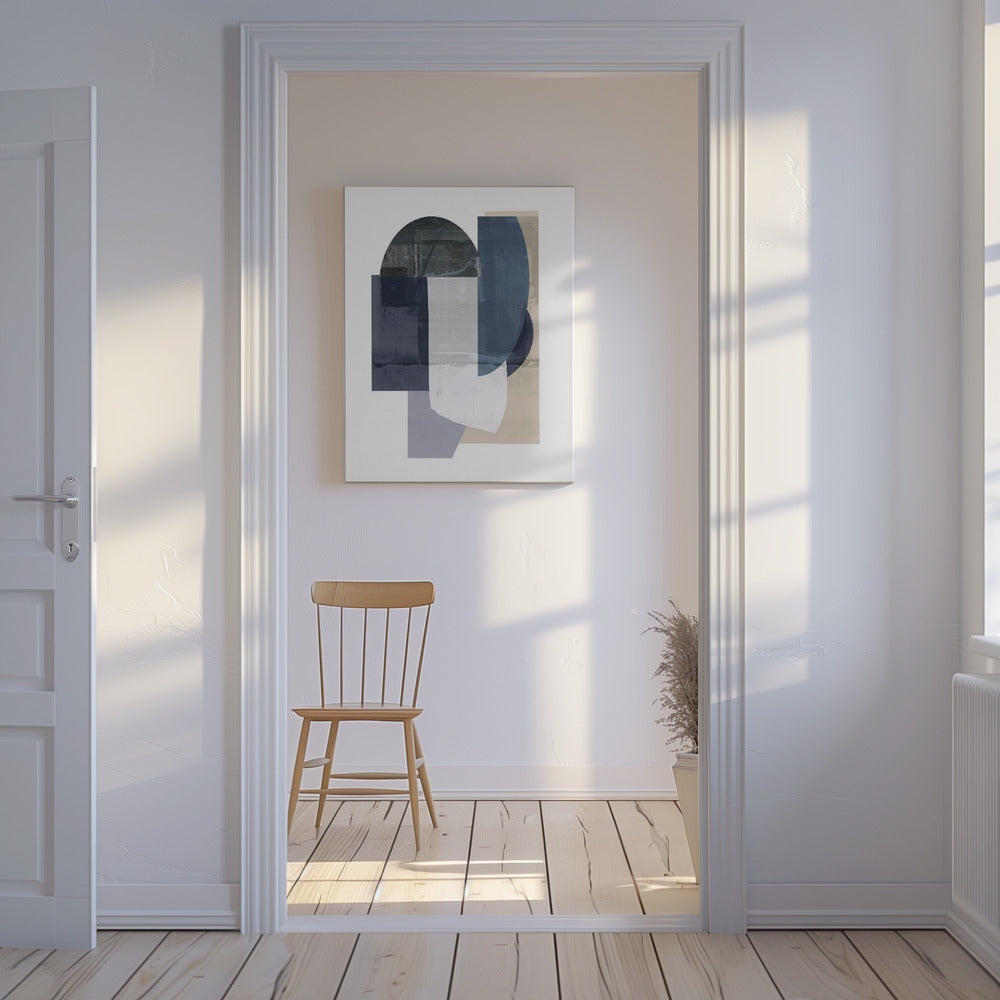 Navy Shapes No1 | Canvas