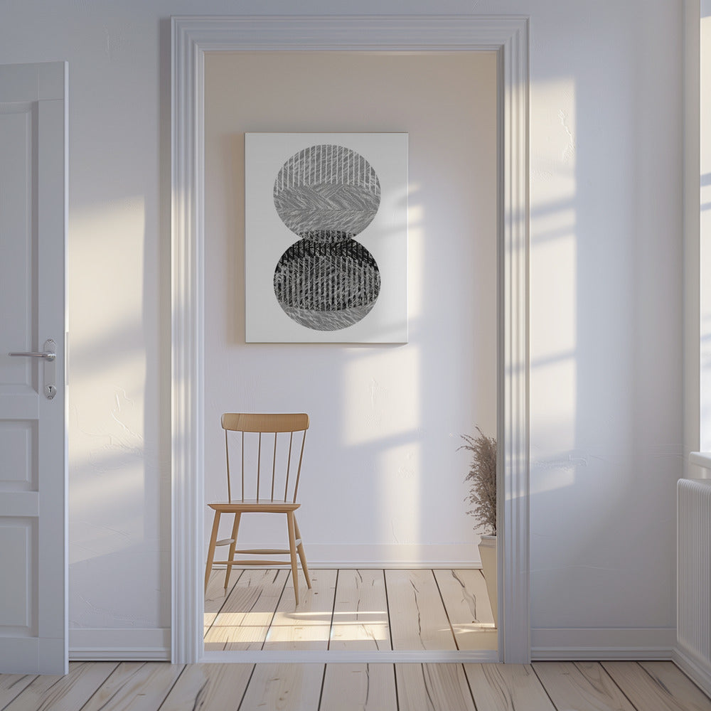 Black Grey Dots Bauhaus No1 | Canvas