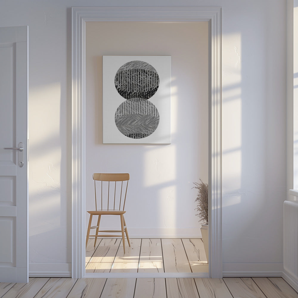 Black Grey Dots Bauhaus No3 | Canvas