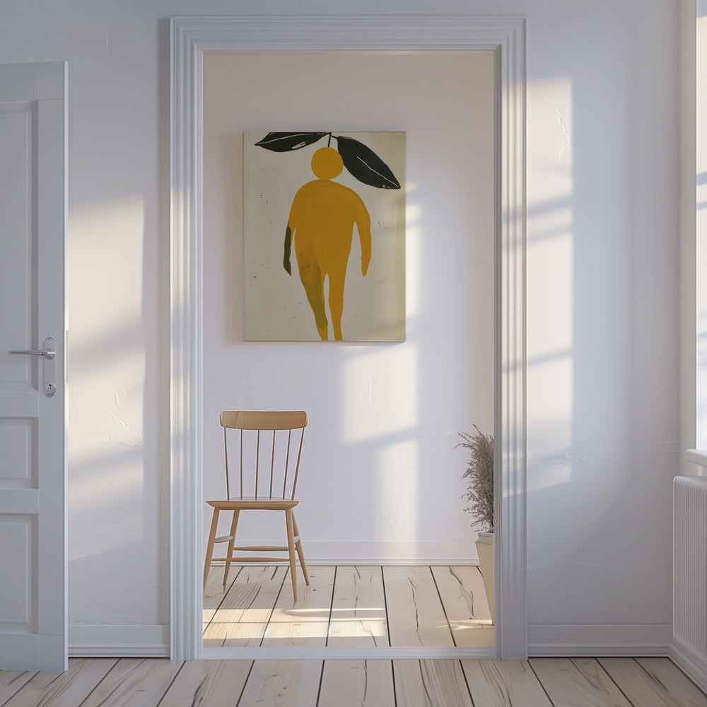 Orange Leaf Figure | Canvas
