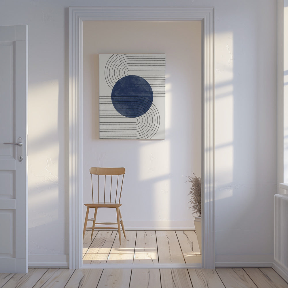 Blue Eclipse Lines | Canvas