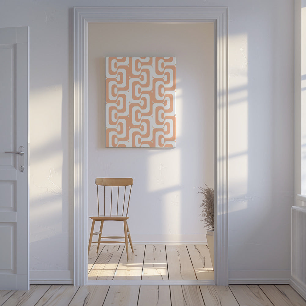 Retro Pattern Peach Fuzz | Canvas