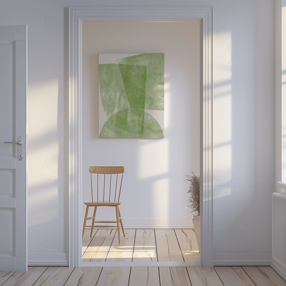 Green Geometric Flow | Canvas