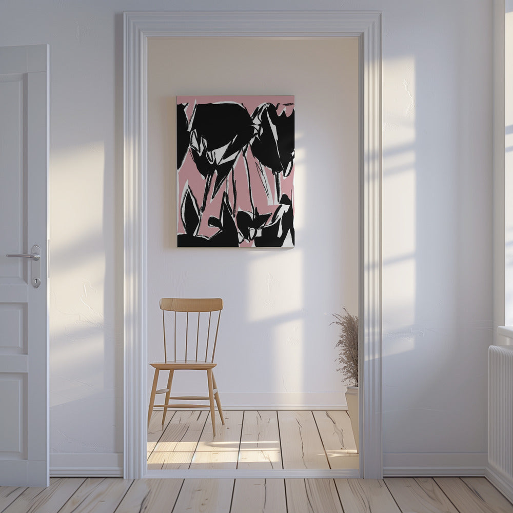 Black Pink Tulips | Canvas