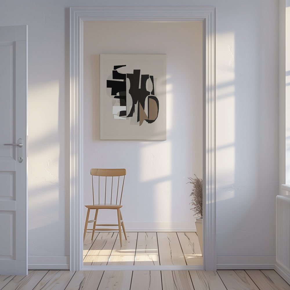 Black and White and Brown Relief 2 | Canvas