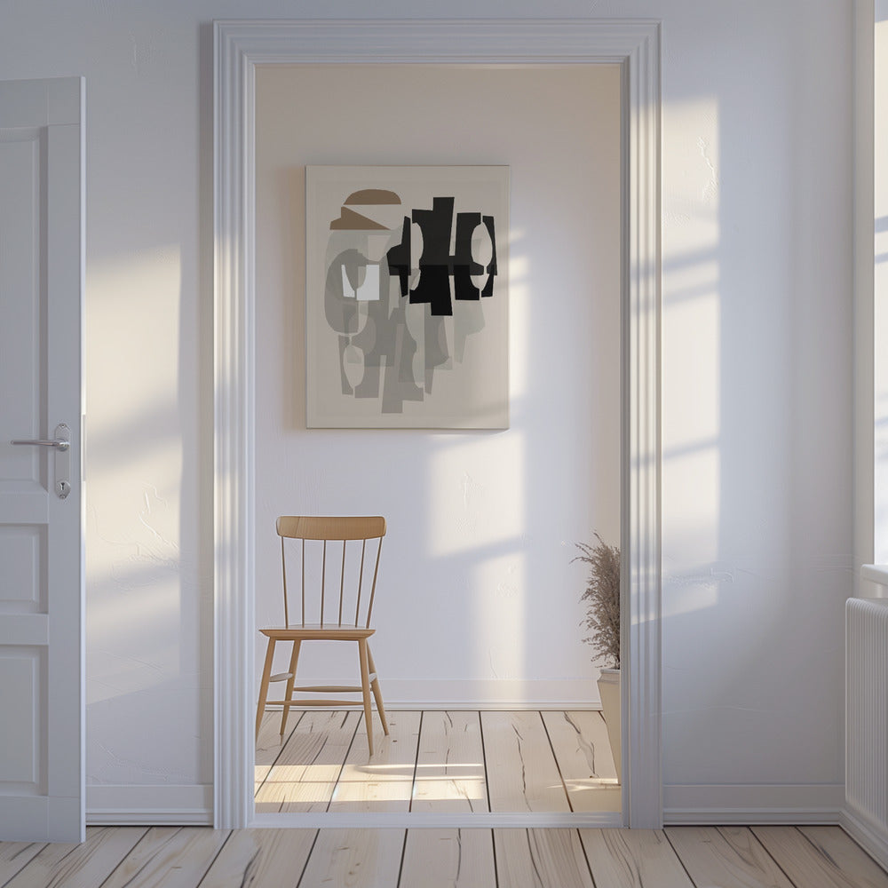 Black and White and Brown Relief 1 | Canvas