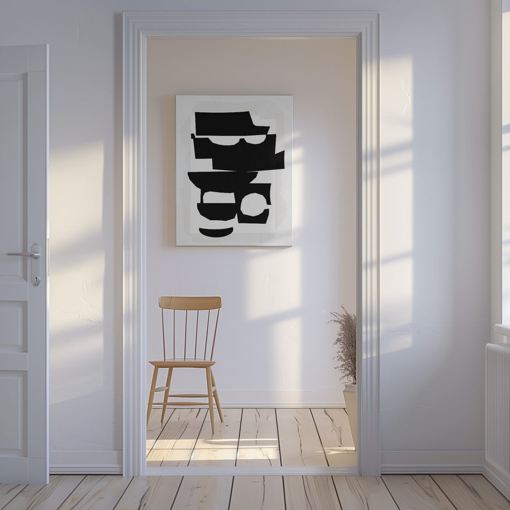 Black and White Cut Out Shapes 1 | Canvas