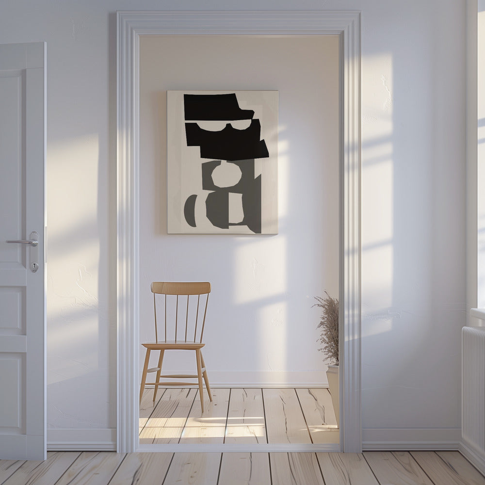 Black and White Cut Out Shapes 2 | Canvas