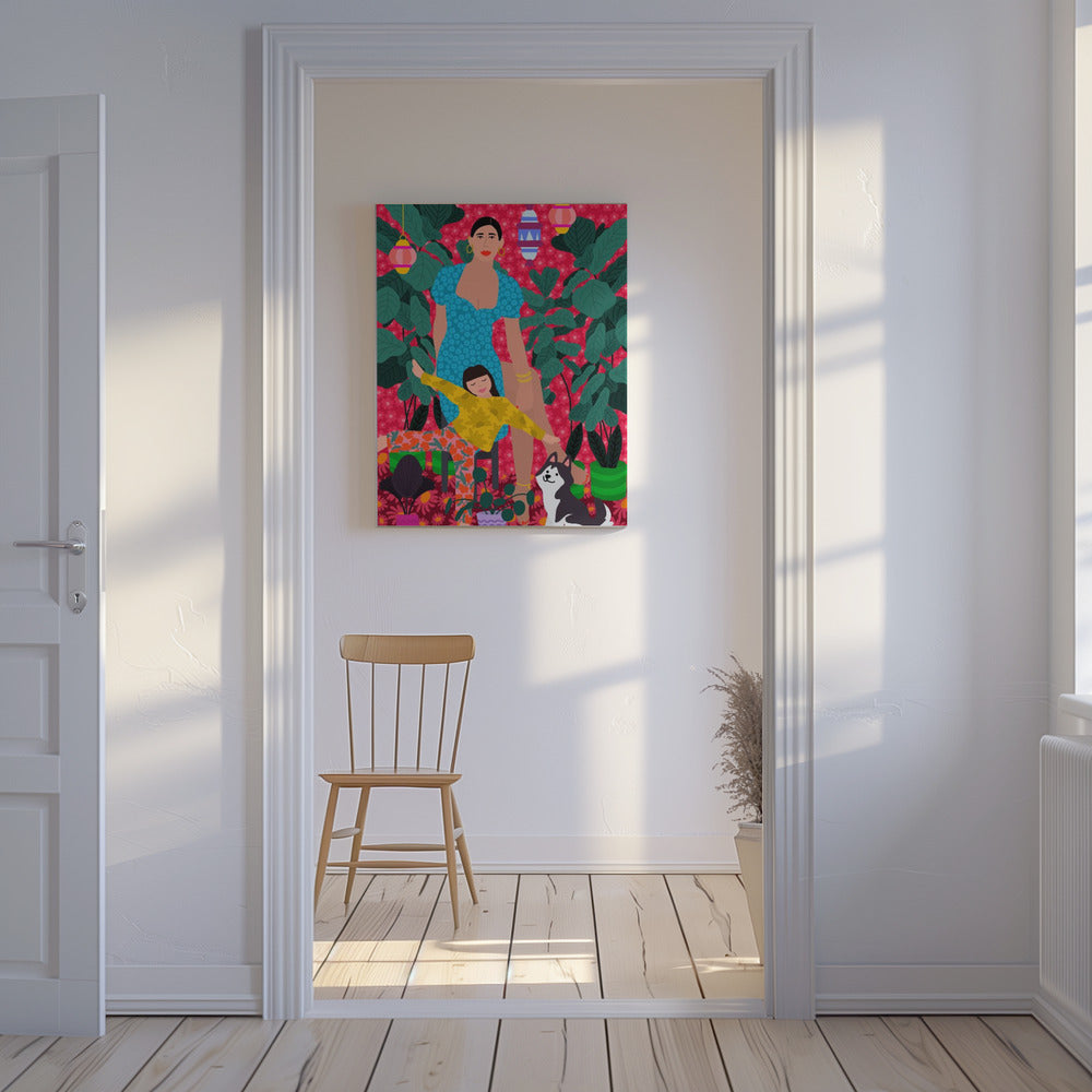 Woman and Child the Garden | Canvas