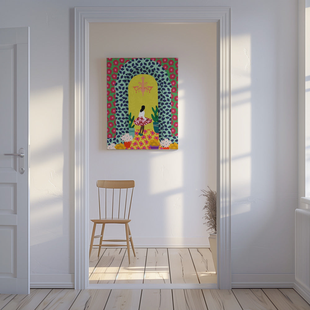 Floral Portal Girl | Canvas