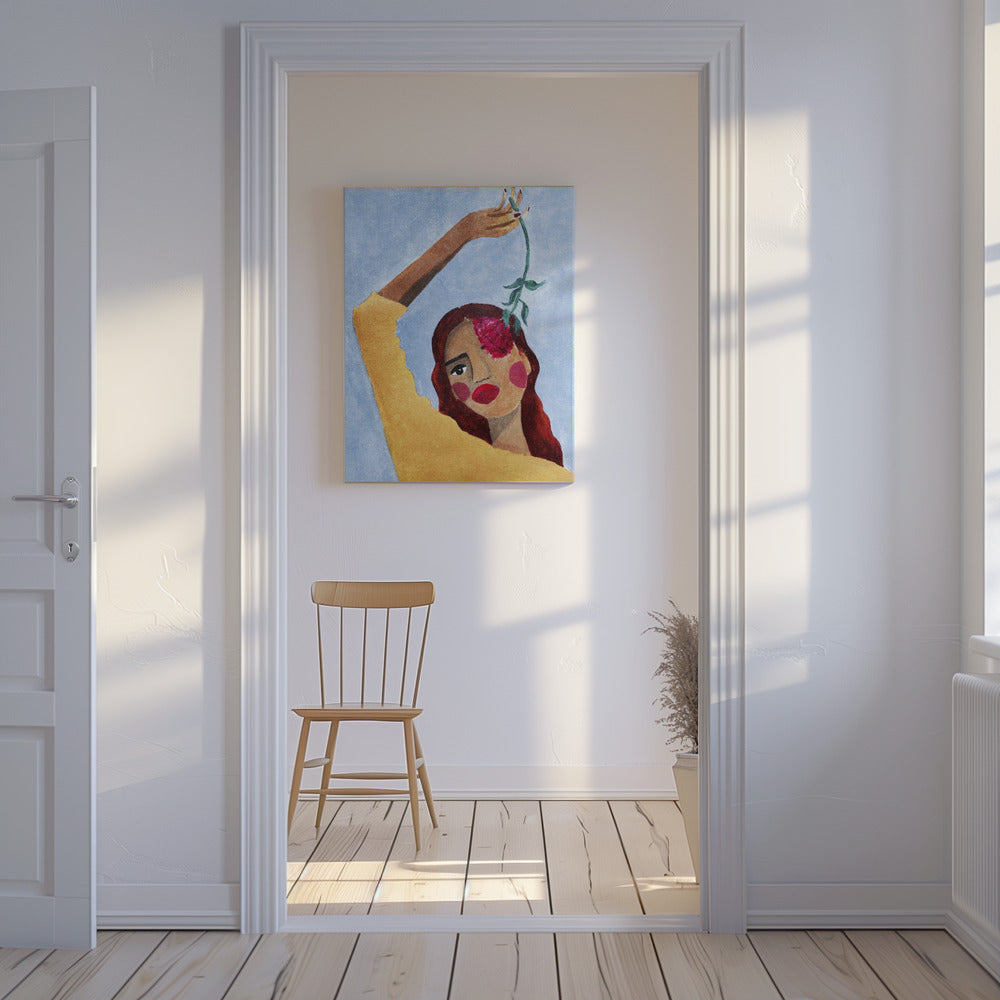 Magda with flower | Canvas