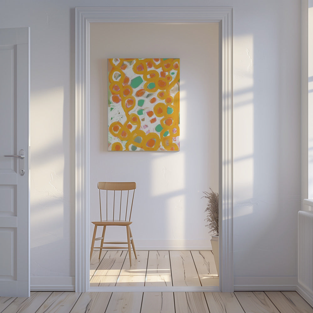 Orange and Green Circles | Canvas